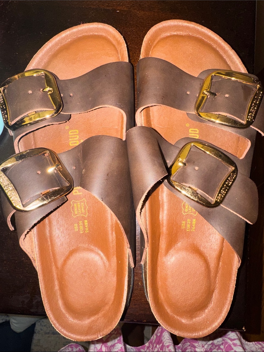 Project Cloud Women’s Double-Buckle Leather Slide